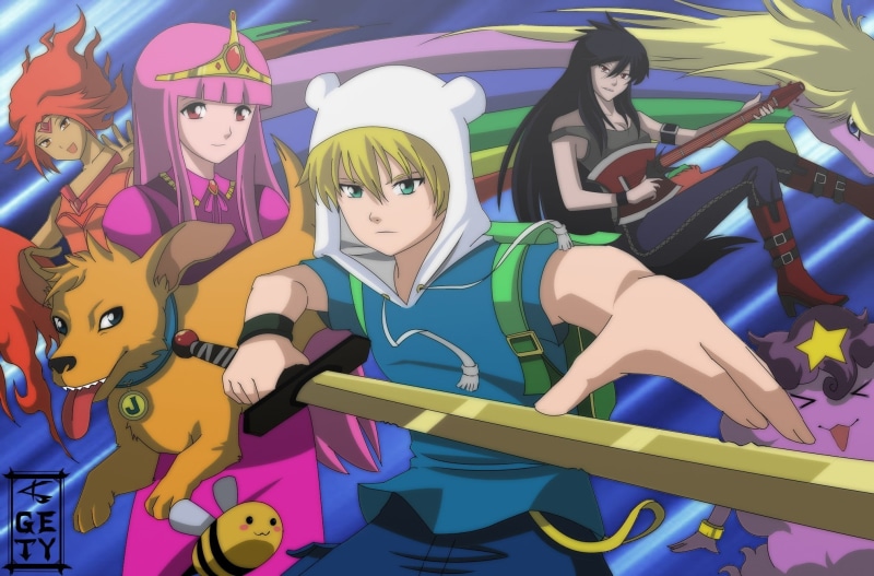 Adventure Time, Jake the Dog, art and craft, creativity, human representation, Marceline the vampire queen, lifestyles, representation, Lumpy Space Princess