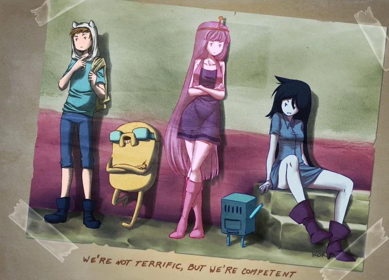 Marceline the vampire queen, Princess Bubblegum, BMO, Adventure Time, 480P, Jake the Dog, Finn the Human