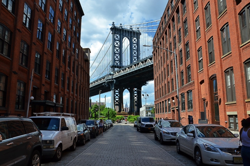 brooklyn, mode of transportation, east, road, car, photography, nyc, connection, dumbo, diminishing perspective, bridge, sky, street, incidental people