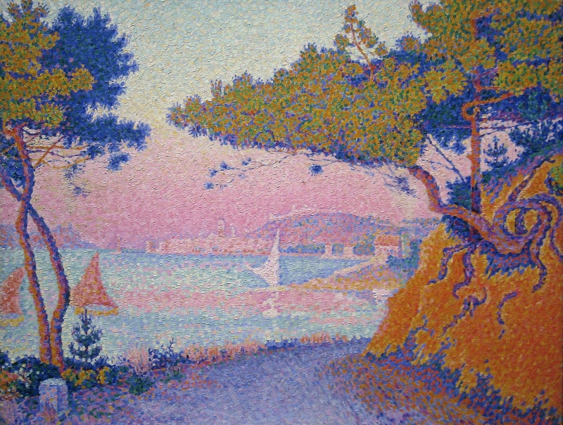 pointillism, Golfe-Juan, picture, Paul Signac, landscape, 1080P