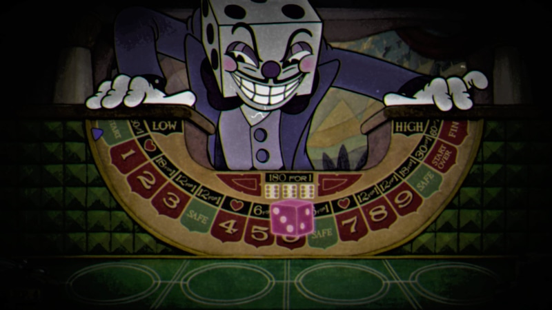 games art, 1080P, spooky, Casino, king dice, Cuphead (Video Game), dice, video games, dark
