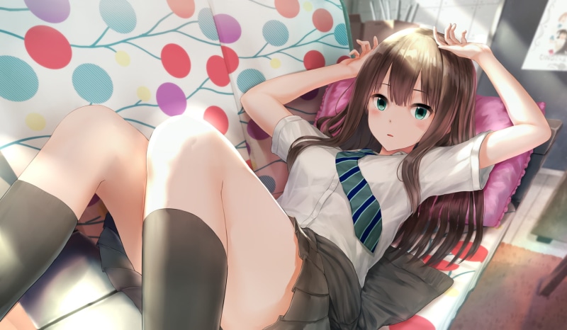 innocence, portrait, childhood, females, leisure activity, lying down, girls, looking at camera, The iDOLM@STER Cinderella Girls, hairstyle, young adult
