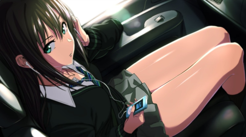 hairstyle, leisure activity, adult, sports car, land vehicle, headshot, communication, The iDOLM@STER Cinderella Girls, young adult, sport, Rin Shibuya