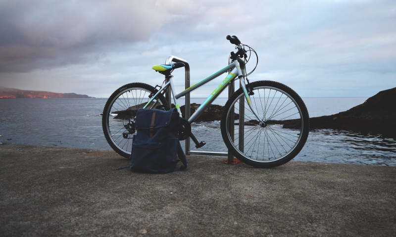 wheel, non-urban scene, day, transportation, beauty in nature, ocean, island, 5K, sky, water, land, cloud - sky, exploring, journey, road trip, no people