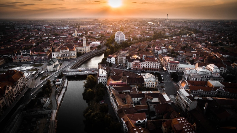 river, connection, cityscape, bihor, romania, crowd, skyscraper, bridge - man made structure, sky, high angle view, office building exterior, architecture