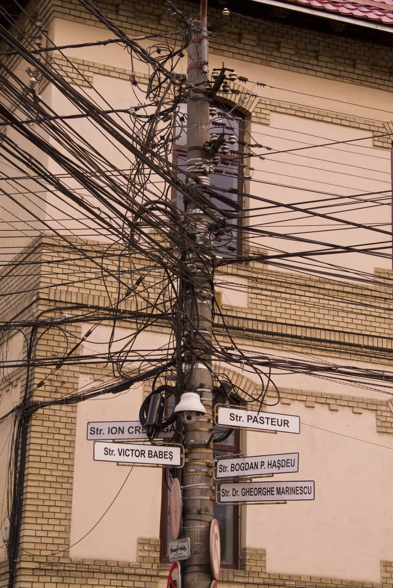2K, cluj napoca, architecture, low angle view, information sign, communication, romania, message, city, information, wire, electricity, text, nature, no people