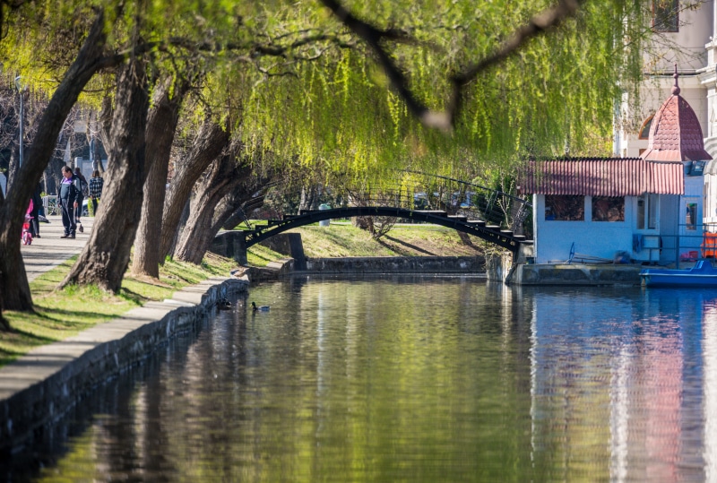 waterfront, group of people, growth, 5K, park, bridge - man made structure, transportation, sidewalk, cluj-napoca, canal, architecture, lake, nature, footbridge