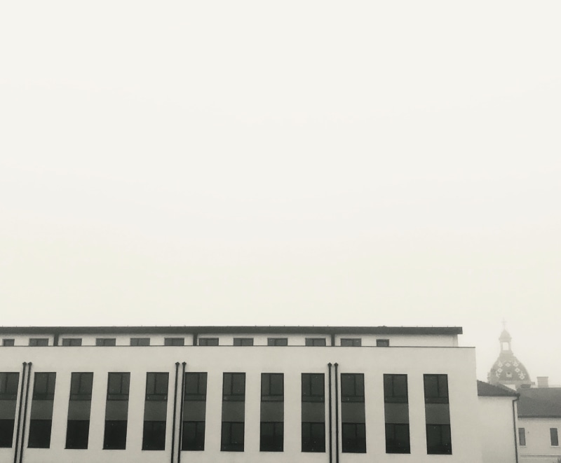 clean, cluj-napoca, instagram, no people, old town, gray, railing, sky, minimalism, built structure, exterior, architectural, foggy, fog, day