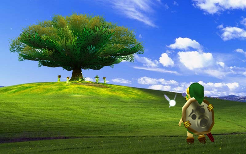 time, bliss, video, xp, ocarina, games, art, hd, microsoft, Link, zelda, windows, legend, 4K