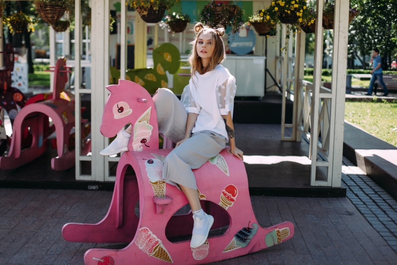 Public, women, playground, Anastasia Scheglova, model, 2K