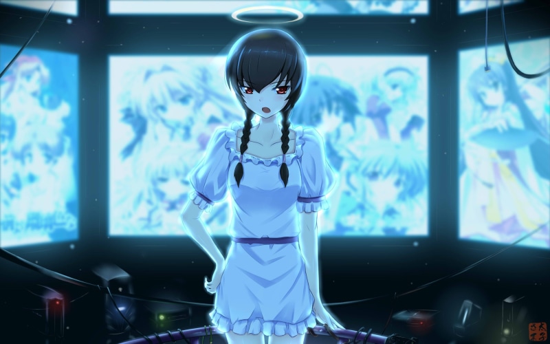 long hair, 2K, anime, The World Only God Knows, anime girls, artwork, open mouth, brunette