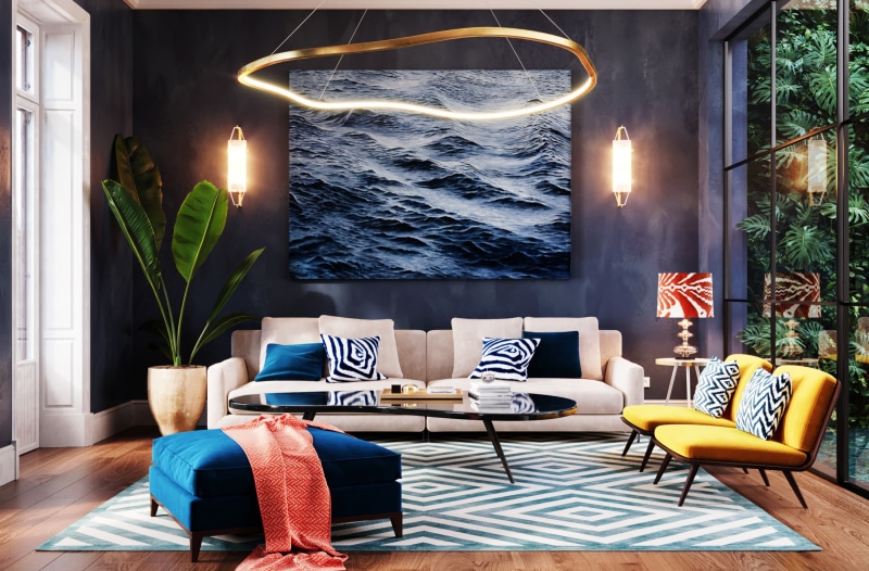 Decoration, Couch, potted plant, Livingroom, empty, Room, night, seat, business, photorealistic, 2K, HomeDecor, nature, indoors, Architecture, 3DSMAX