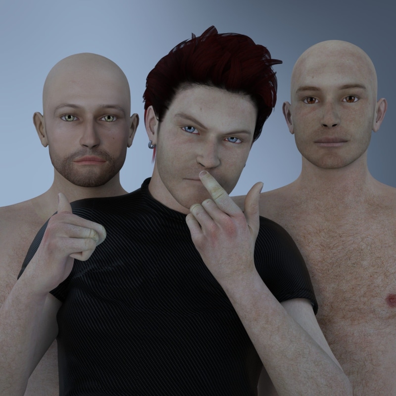 adults only, model, studio shot, young men, group of people, 3d models, adult, genesis, standing, 3d programs, computer graphics, photorealistic, people