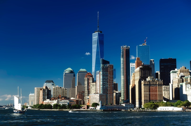 famous Place, sailing, water, one dom tower, photography, office Building, harbor, outdoors, waterfront, boat, freedom Tower - New York, financial district