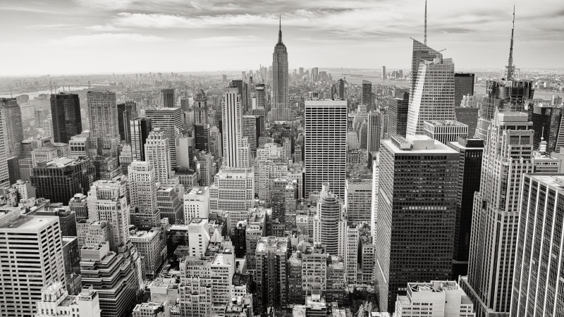 famous Place, photo, travel Destinations, black And White, building Exterior, built Structure, tower, office, new York State, crowd, spire, high Angle View