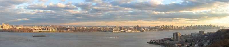 cityscape, nautical vessel, skyscraper, 5K, built structure, New York City, outdoors, Manhattan, building, sea, wide angle, travel destinations, nature
