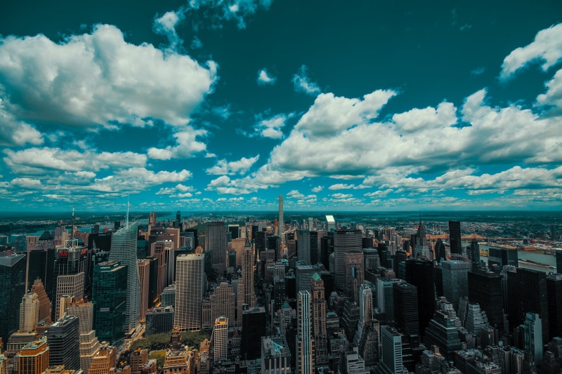 cloud - sky, Empire State Building, 1080P, financial district, architecture, outdoors, daytime, cityscape, built structure, USA, New York City, landscape