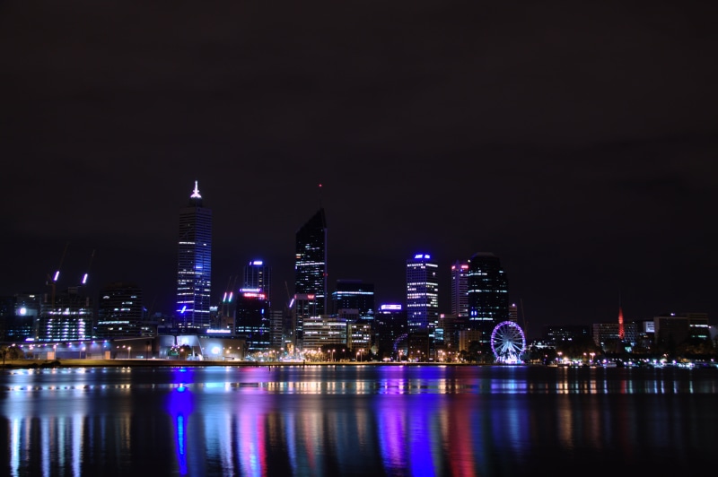 cityscape, night, 4K, famous Place, Chicago Illinois, reflection, downtown District, landscape, Perth, Western Australia, photo, skyscraper, duckie, urban Scene