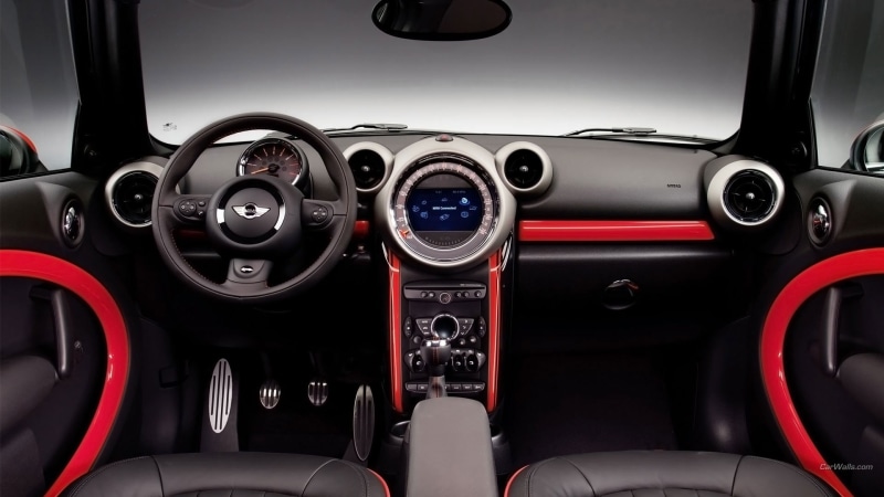 dashboards, car, car interior, mini, Mini Cooper, multifunction, 1080P, black, steering, wheel