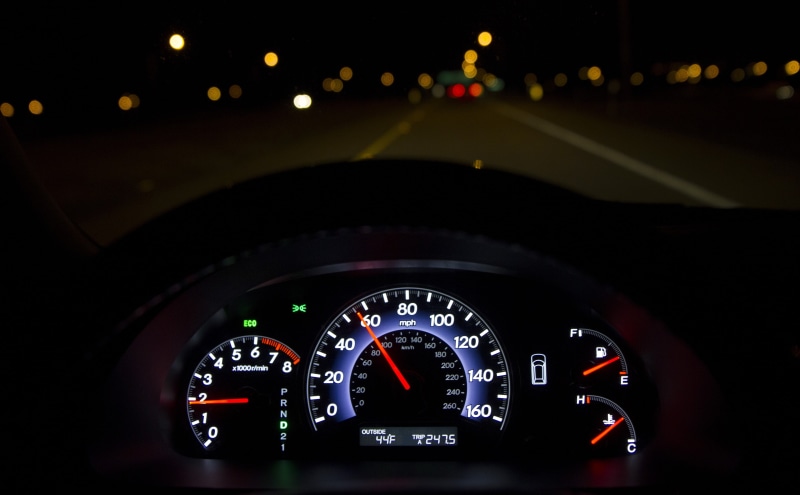 night, Aero, Speedometer, Driving, no people, car, Highway, land vehicle, windshield, instrument, motor vehicle, panel, vehicle interior, Speed, control panel