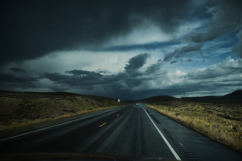 nature, garss, field, highway, diminishing perspective, near, sign, cloud, line, white, plain, the way forward, clouds, cloudy, beauty in nature, supercell