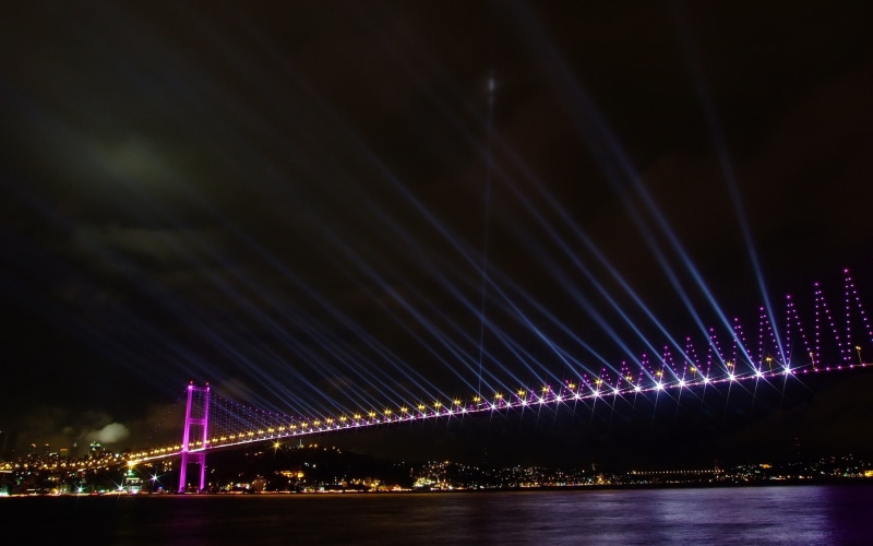Bosphorus Bridge, art, Istanbul, hd, 2K, bridges, Turkey, bridge, bosphorus, architecture