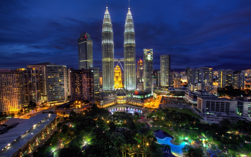 Kuala, Lumpur, Night, Malaysia, 1080P, City, Buildings, Lights