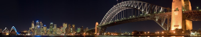 5K, city, triple screen, Sydney, Sydney Harbour Bridge, bridge, night