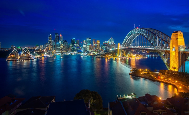 City, Cities, Bridge, 1080P, Light, Night, Sydney, Sydney Harbour Bridge