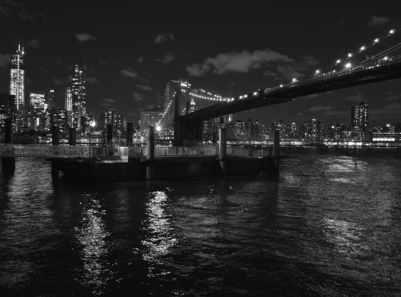 nyc, nature, night, river, transportation, built structure, waterfront, engineering, new, light, bridge - man made structure, water, connection, reflection