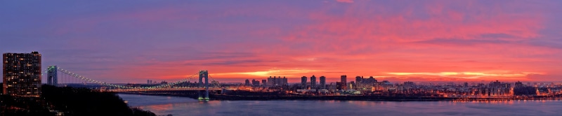 5K, panoramic, New York City, cityscape, outdoors, transportation, suspension, built structure, illuminated, skyscraper, urban skyline, city, travel destinations