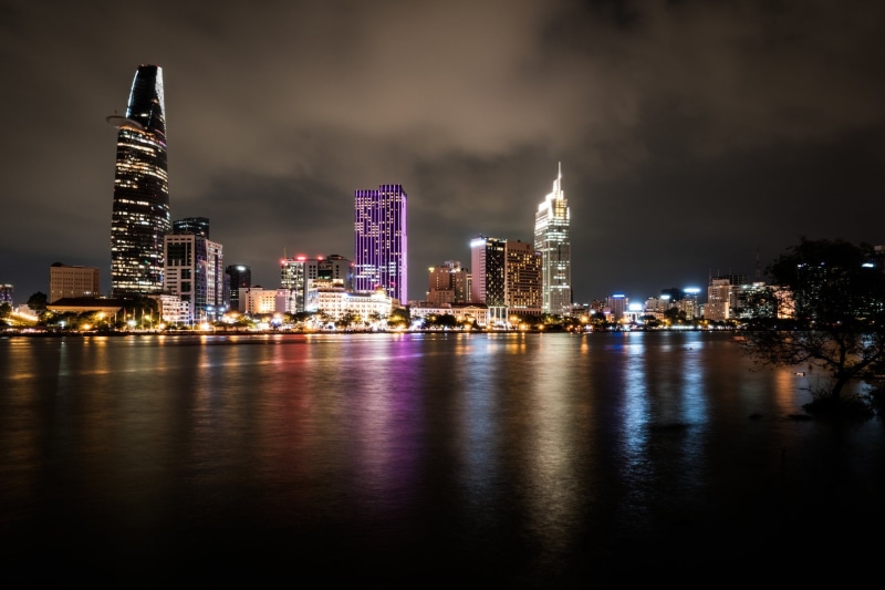 Night, Vietnam, Saigon River, Light, 1080P, Bitexco Finacial Tower, Ho Chi Minh City, Cities, Building