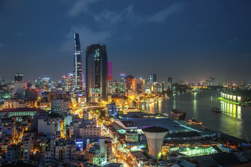 skyscraper, city lights, Ho Chi Minh, 720P, city, cityscape