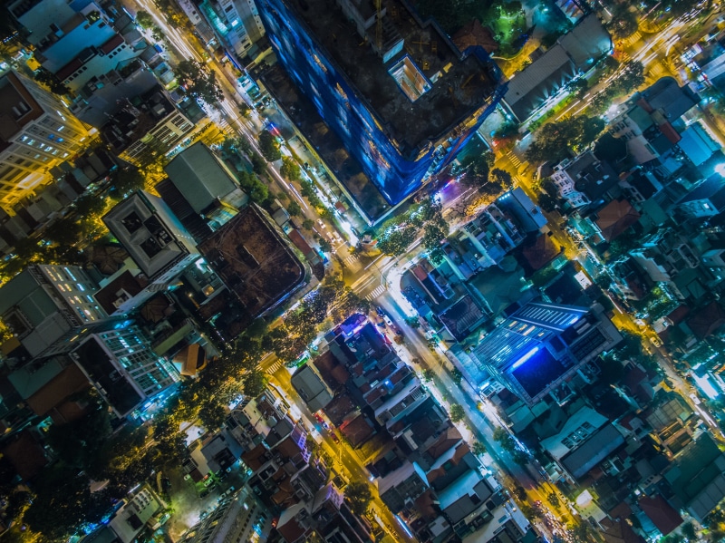 night, building Exterior, city, tower, road, built Structure, residential district, light - Natural Phenomenon, tall - high, business, office building exterior