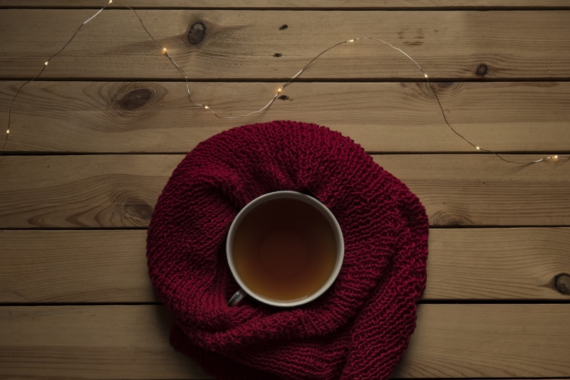 keeping warm, relaxation, fairy light, ball of wool, freshness, knit, textile, mug, 5K, cup, warm, tea cup, autumn, teacup, red, apparel, antioxidant
