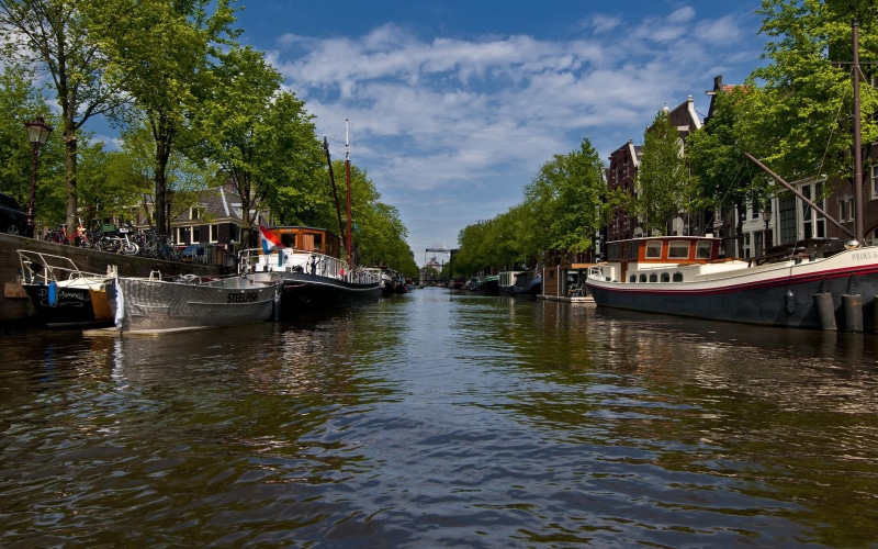 boats, amsterdam, beautiful, nature and landscapes, canals, 1080P, water, the netherlands