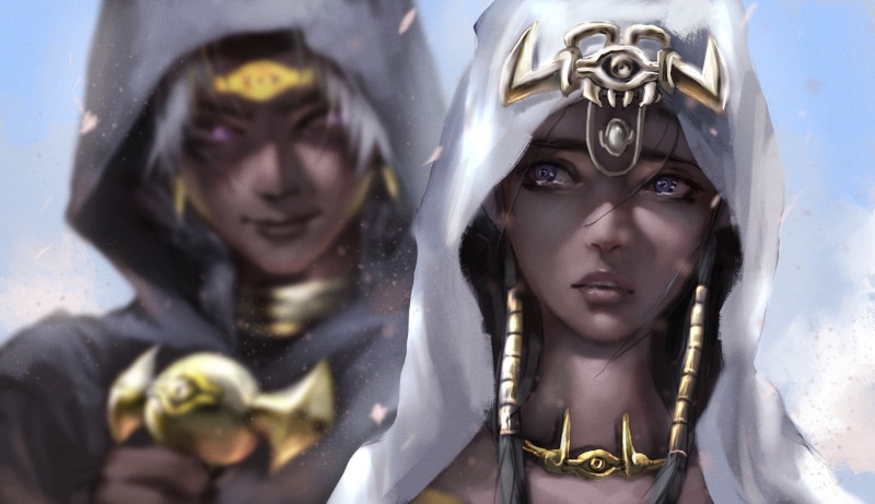 fantasy girl, warrior, yugioh, Ishizu Ishtar, Marik Ishtar, fantasy art, 1080P