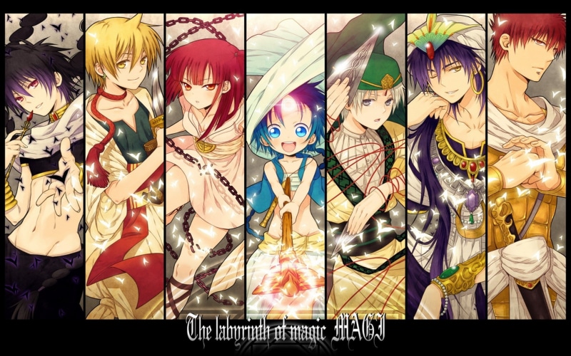 Magi: The Labyrinth of Magic, collage, anime, 1080P, Aladdin (Magi), Alibaba Saluja