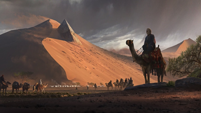 1080P, Caravan, Desert, Camel, Fantasy, Dune, Landscape, Sand
