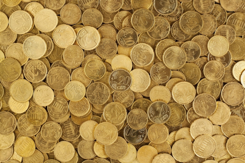 golden, heap, abundance, coin, metal, pile, backgrounds, textured, euro, cash, large group of objects, money, circle, full frame, euro cent, economy, finance