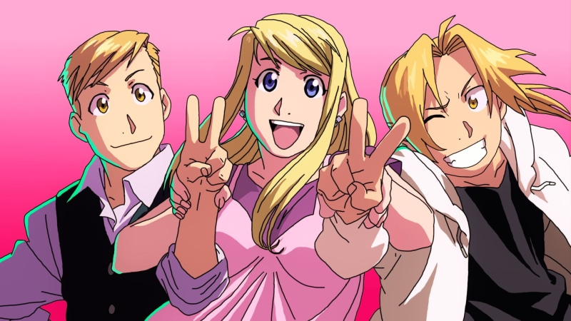 togetherness, emotion, hairstyle, friendship, heterosexual couple, couple - relationship, Elric Alphonse, adult, Rockbell Winry, females, human body part