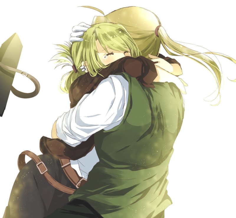 three quarter length, standing, Rockbell Winry, hairstyle, clothing, Elric Edward, one person, young women, Full Metal Alchemist, young adult, women, females
