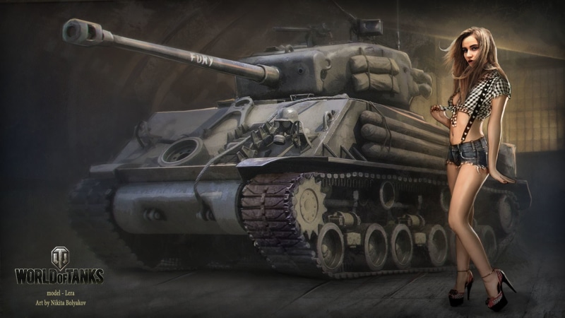 BigWorld, World of Tanks, conflict, aggression, Nikita Bolyakov, land Vehicle, military, indoors, gun, camouflage, battle, girl, black Color