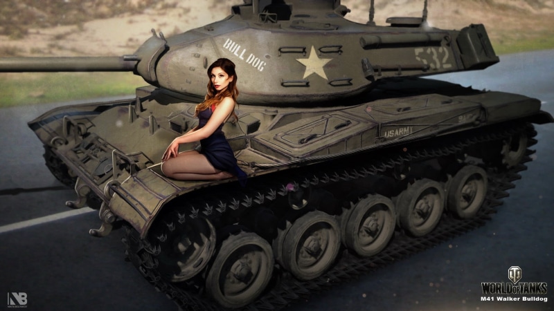 girl, land vehicle, car, mode of transportation, beauty, easy, day, Nikita Bolyakov, tanks, tank, real people, World of Tanks, looking at camera, young women