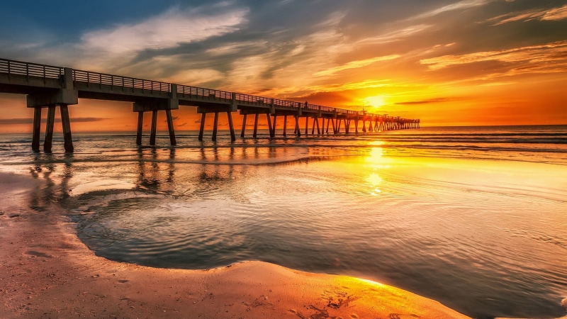 architectural column, built structure, bridge - man made structure, bridge, sea, no people, water, sky, full h-d  of nature 1920x1080, pier, scenics - nature