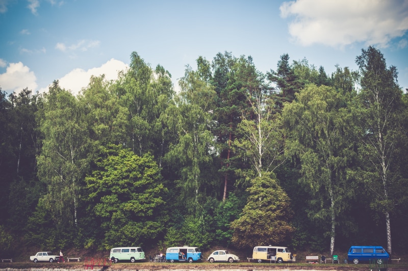 outdoors, 4K, sunshine, nature, clouds, foliage, beauty in nature, land, camping, vehicles, plant, land vehicle, road, treeline, tranquility, growth, forest