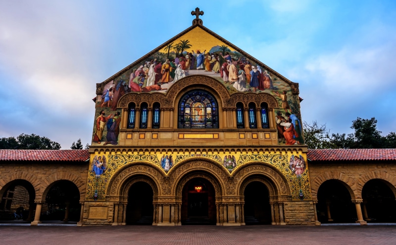 no people, modern, built structure, sky, the past, belief, building exterior, travel destinations, religion, spirituality, Stanford University, place of worship