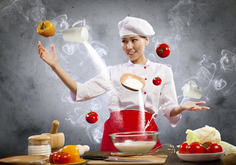 s, adult, girl, uniform, bowl, preparing food, healthy Eating, caucasian Ethnicity, making, smiling, freshness, people, lifestyles, white, red, ingredient