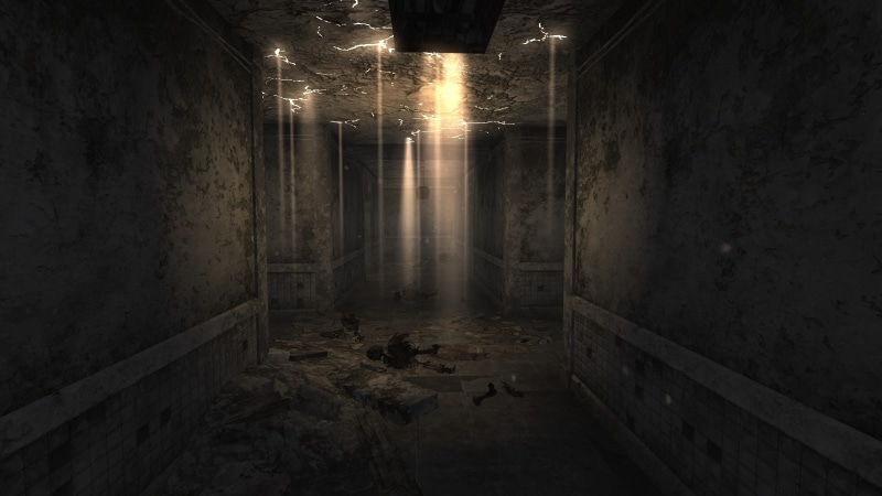 Fallout 3, indoors, dirt, weathered, ambient, brick, 720P, empty, lighting equipment, dark, Fallout, no people, ceiling, absence, night, built structure