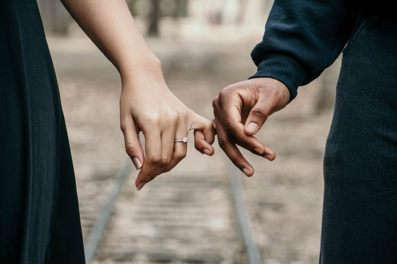 marriage, couple, ring, portrait, women, people, fingers, promise, summer, love, sleeved, blur, men, dress, human hand, 1080P, adults, human body part
